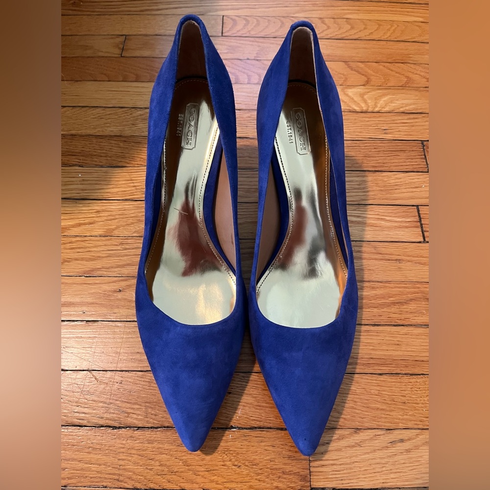 Coach blue suede heel size 10